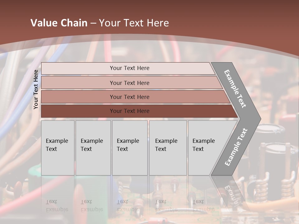 A Close Up Of A Circuit Board With Many Wires PowerPoint Template