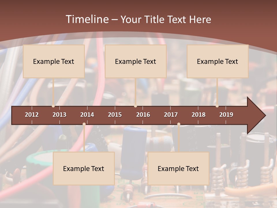 A Close Up Of A Circuit Board With Many Wires PowerPoint Template