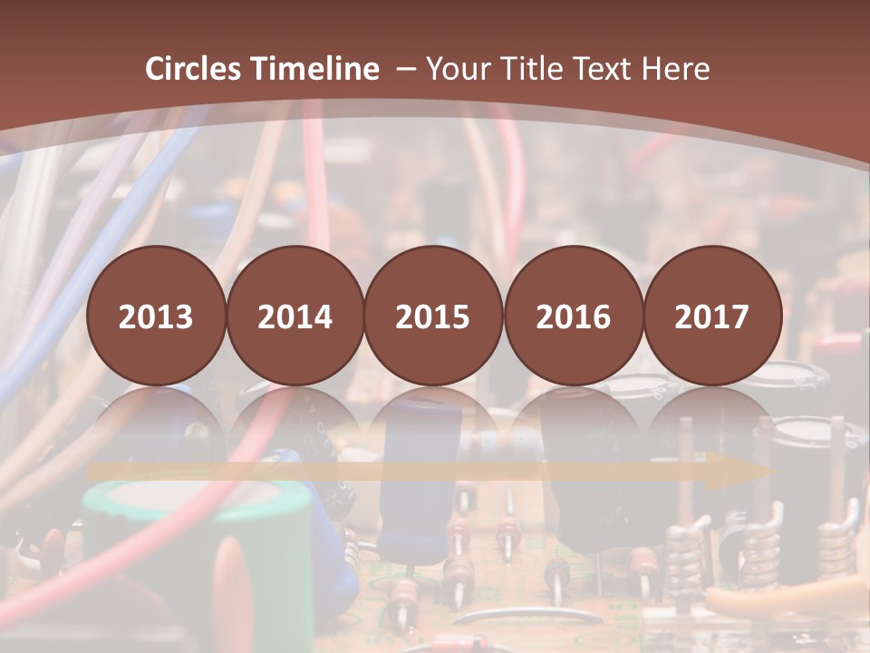 A Close Up Of A Circuit Board With Many Wires PowerPoint Template