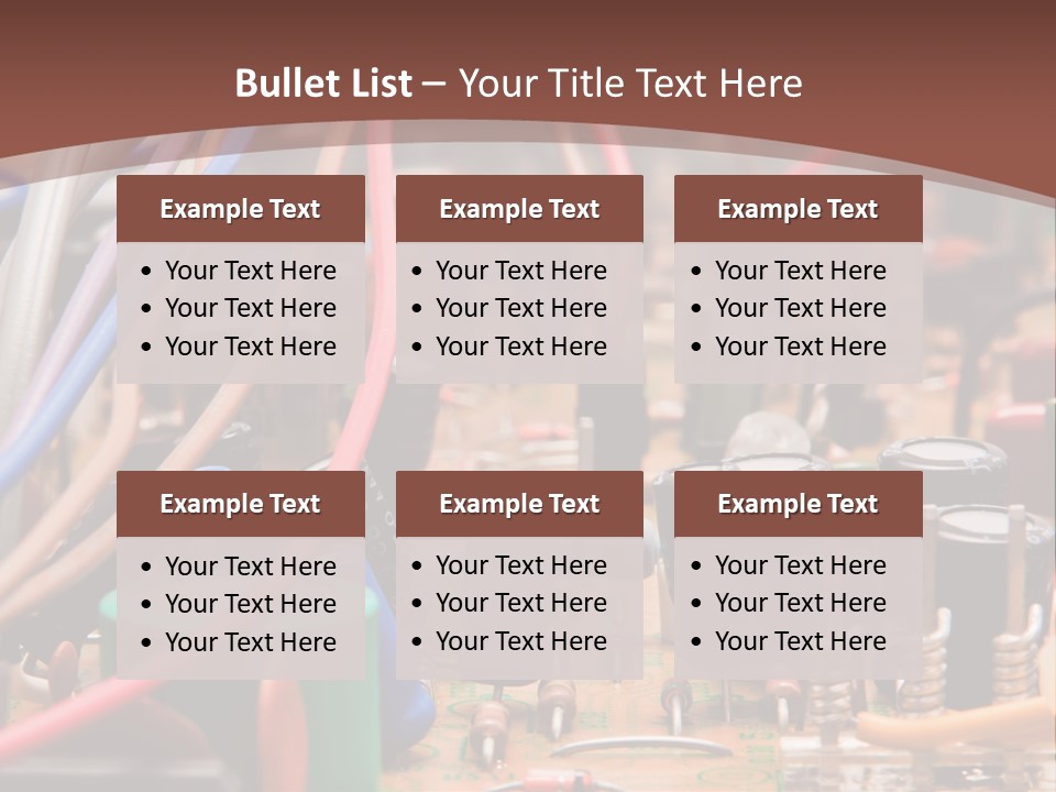A Close Up Of A Circuit Board With Many Wires PowerPoint Template
