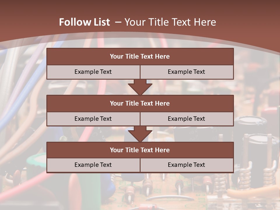 A Close Up Of A Circuit Board With Many Wires PowerPoint Template