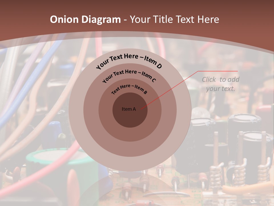 A Close Up Of A Circuit Board With Many Wires PowerPoint Template