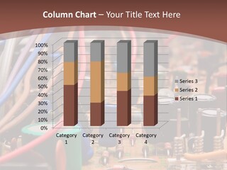 A Close Up Of A Circuit Board With Many Wires PowerPoint Template