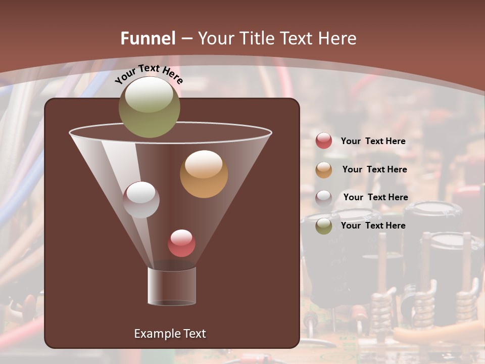 A Close Up Of A Circuit Board With Many Wires PowerPoint Template