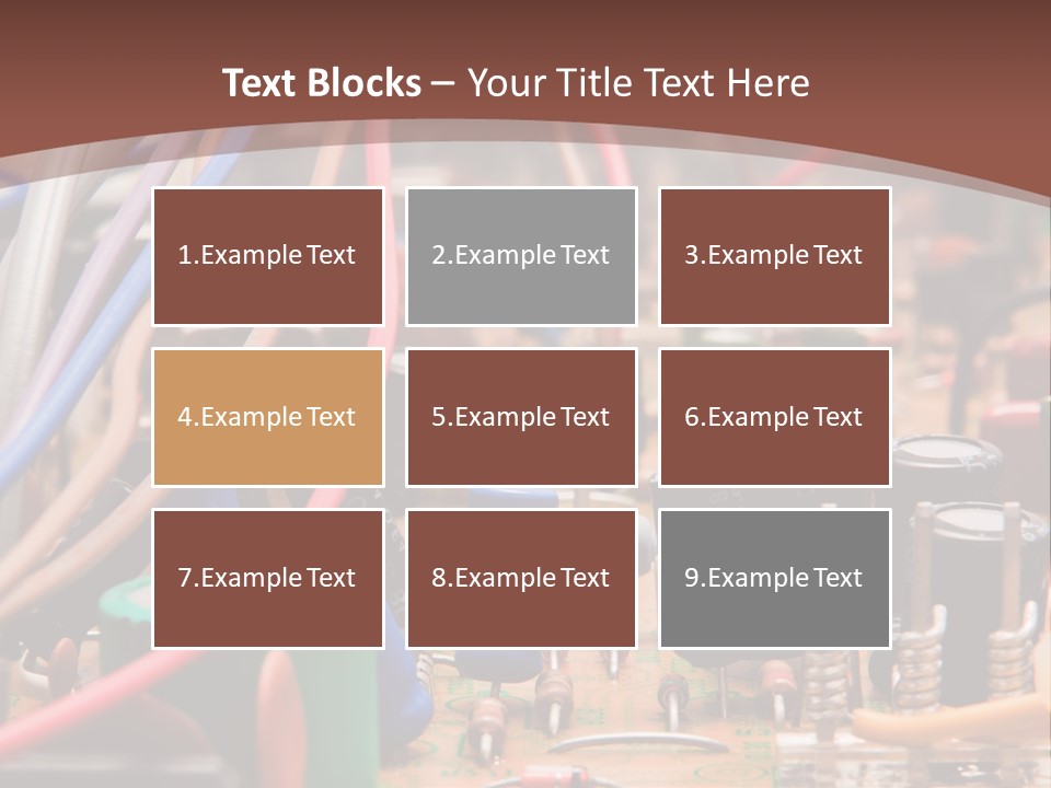 A Close Up Of A Circuit Board With Many Wires PowerPoint Template