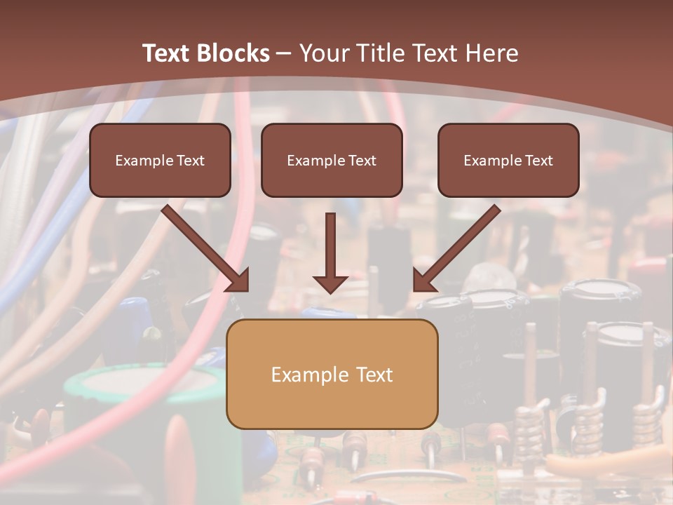 A Close Up Of A Circuit Board With Many Wires PowerPoint Template