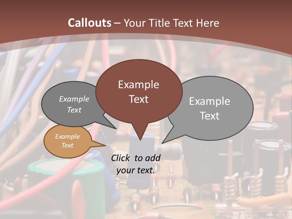 A Close Up Of A Circuit Board With Many Wires PowerPoint Template