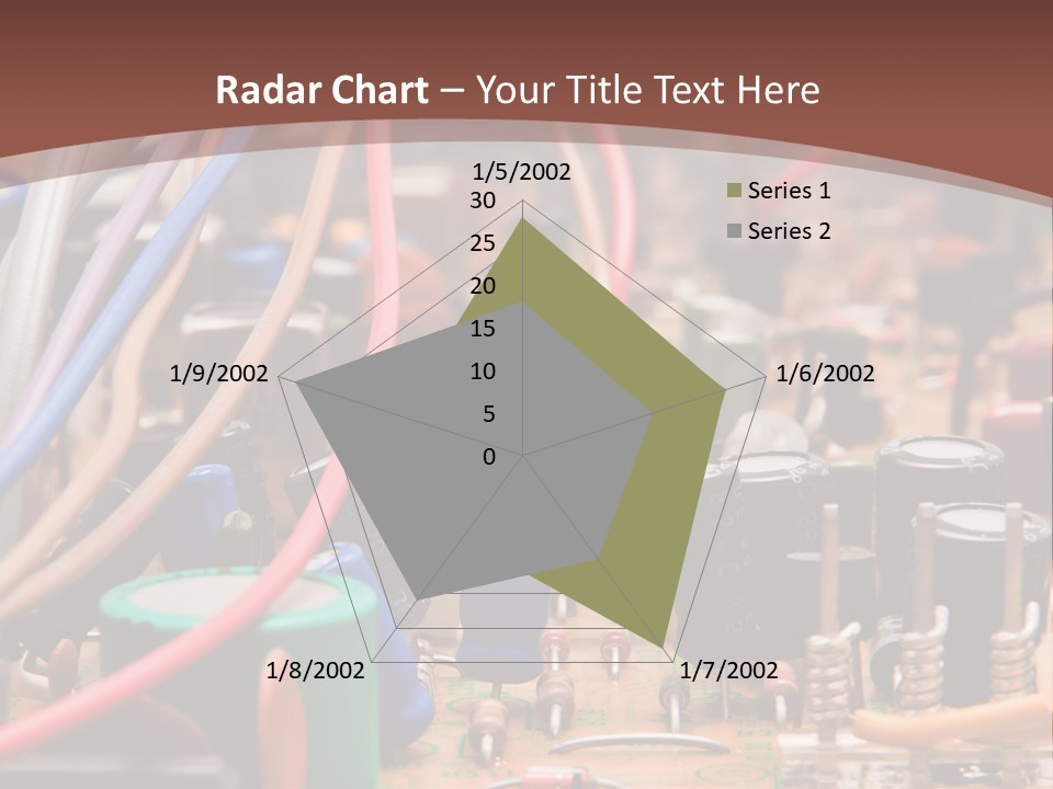A Close Up Of A Circuit Board With Many Wires PowerPoint Template