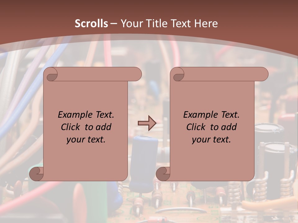 A Close Up Of A Circuit Board With Many Wires PowerPoint Template