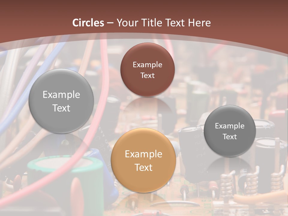 A Close Up Of A Circuit Board With Many Wires PowerPoint Template