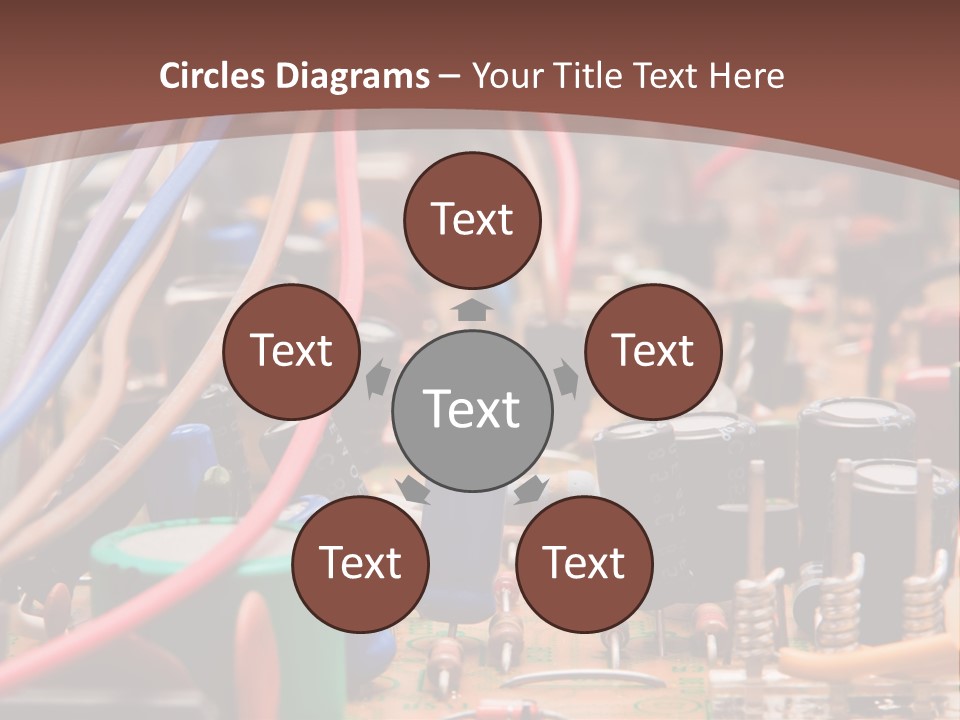 A Close Up Of A Circuit Board With Many Wires PowerPoint Template