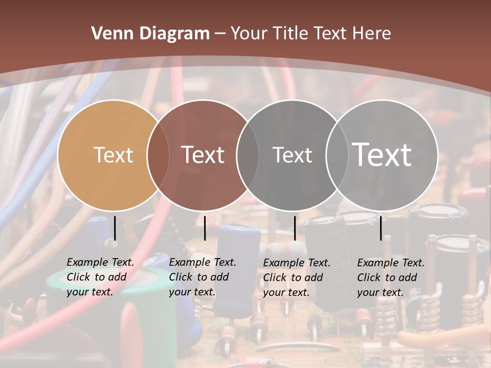 A Close Up Of A Circuit Board With Many Wires PowerPoint Template
