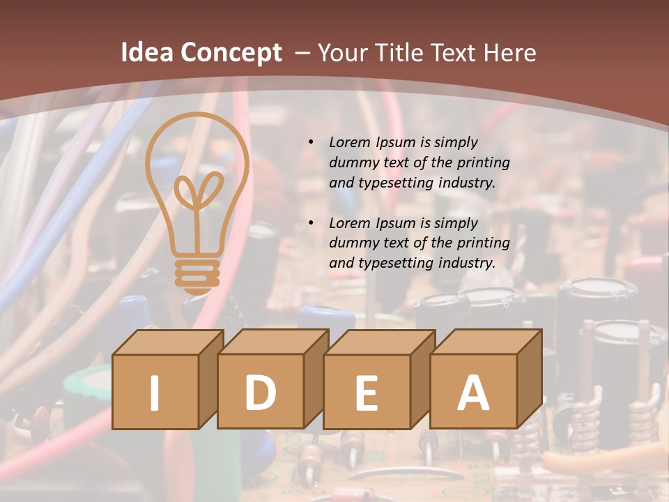 A Close Up Of A Circuit Board With Many Wires PowerPoint Template
