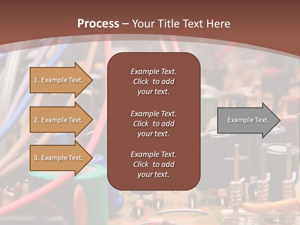 A Close Up Of A Circuit Board With Many Wires PowerPoint Template