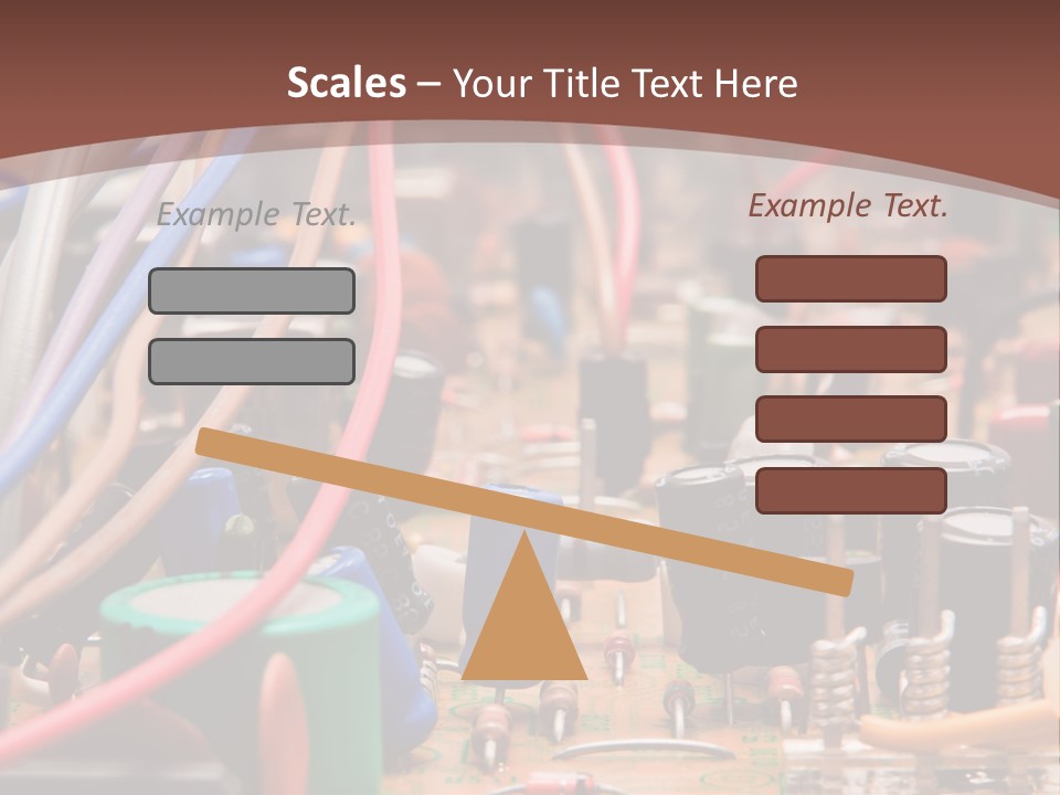 A Close Up Of A Circuit Board With Many Wires PowerPoint Template