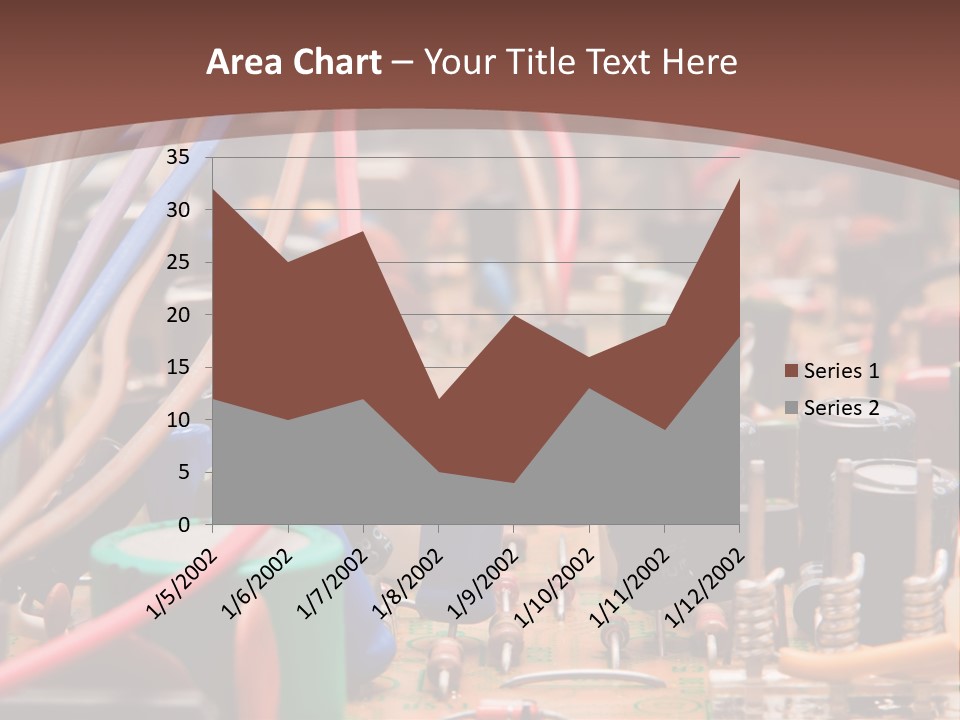 A Close Up Of A Circuit Board With Many Wires PowerPoint Template