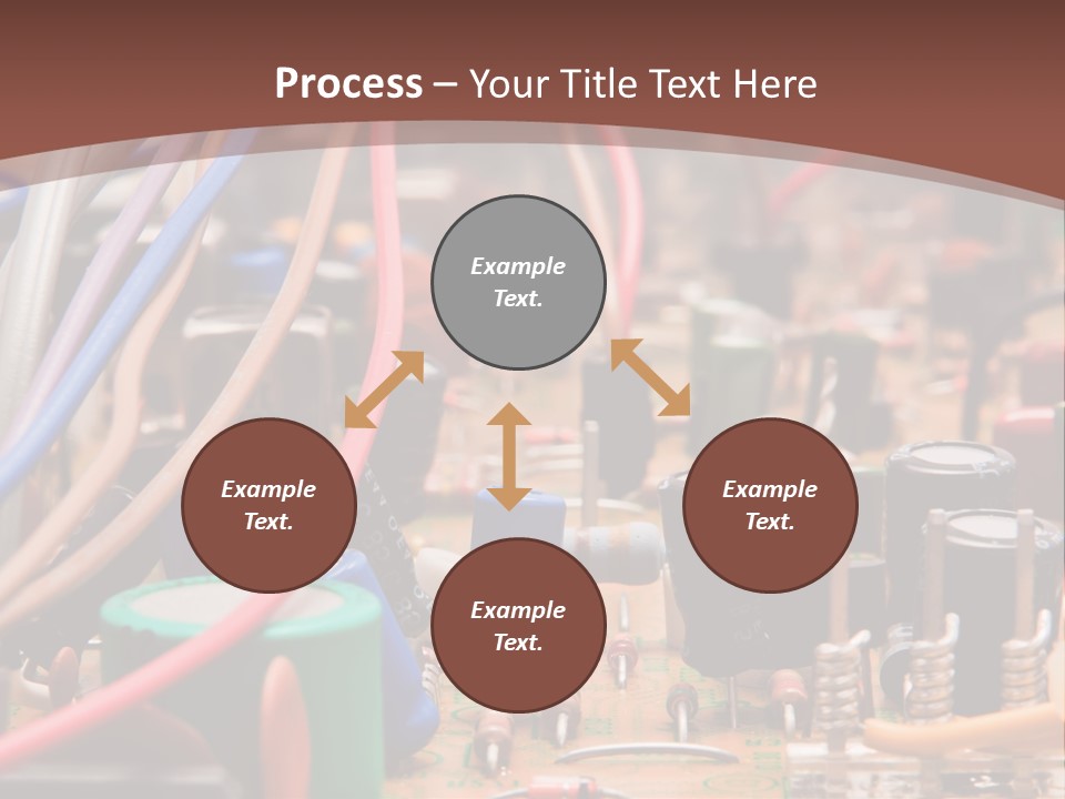 A Close Up Of A Circuit Board With Many Wires PowerPoint Template