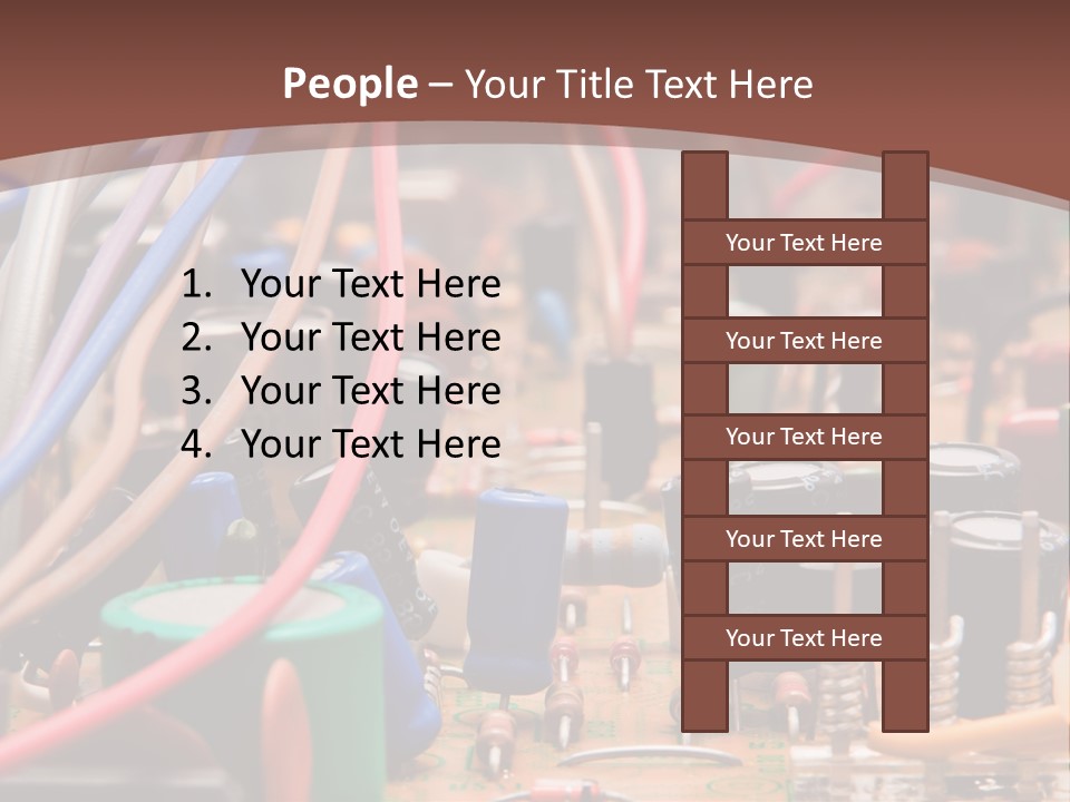 A Close Up Of A Circuit Board With Many Wires PowerPoint Template