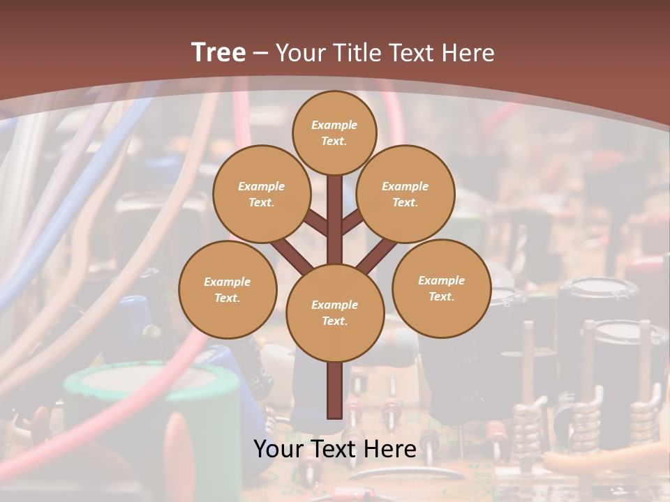 A Close Up Of A Circuit Board With Many Wires PowerPoint Template