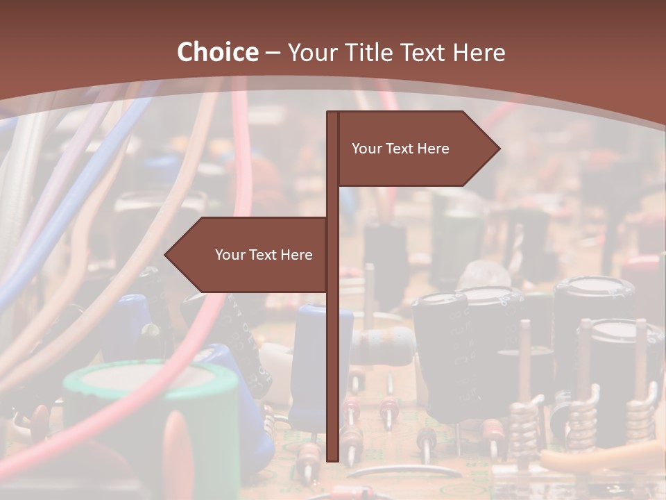 A Close Up Of A Circuit Board With Many Wires PowerPoint Template
