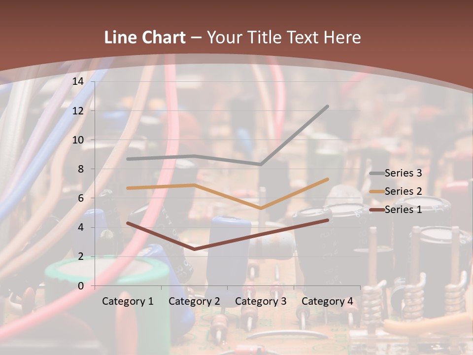 A Close Up Of A Circuit Board With Many Wires PowerPoint Template