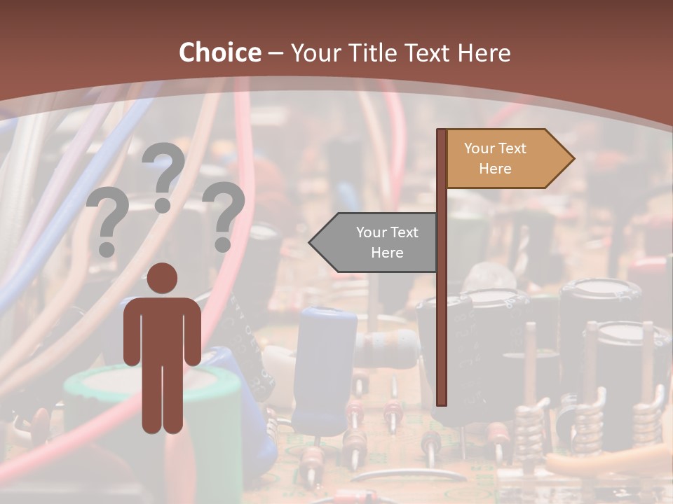 A Close Up Of A Circuit Board With Many Wires PowerPoint Template