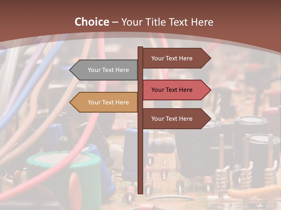 A Close Up Of A Circuit Board With Many Wires PowerPoint Template