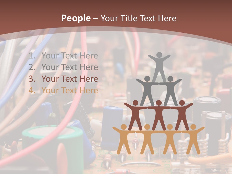 A Close Up Of A Circuit Board With Many Wires PowerPoint Template