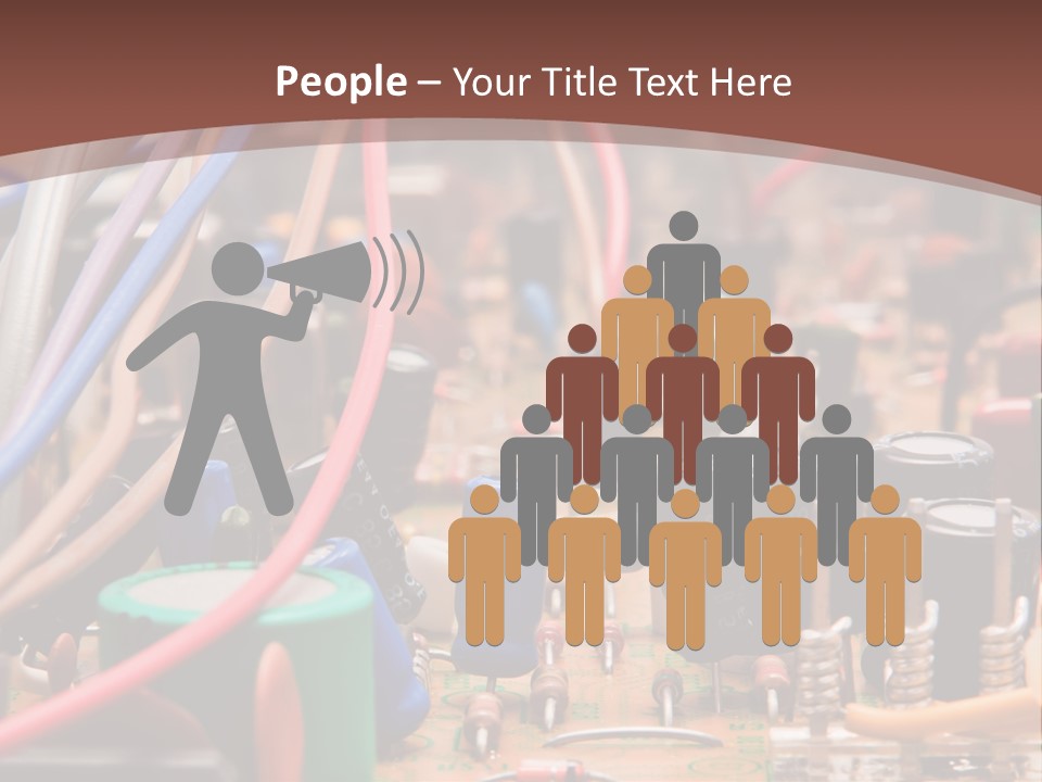 A Close Up Of A Circuit Board With Many Wires PowerPoint Template