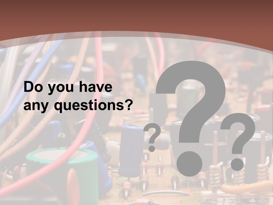 A Close Up Of A Circuit Board With Many Wires PowerPoint Template