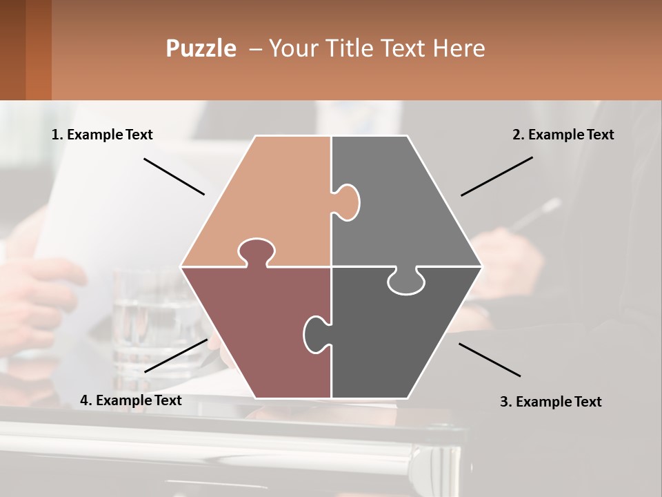 A Group Of People Sitting At A Table Writing On Paper PowerPoint Template