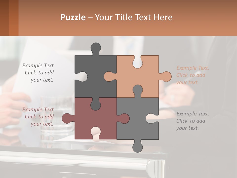 A Group Of People Sitting At A Table Writing On Paper PowerPoint Template