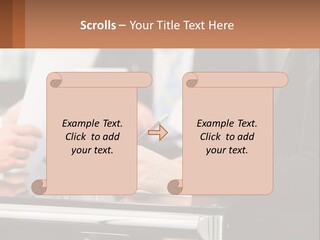 A Group Of People Sitting At A Table Writing On Paper PowerPoint Template