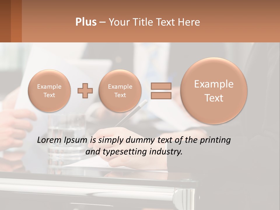 A Group Of People Sitting At A Table Writing On Paper PowerPoint Template