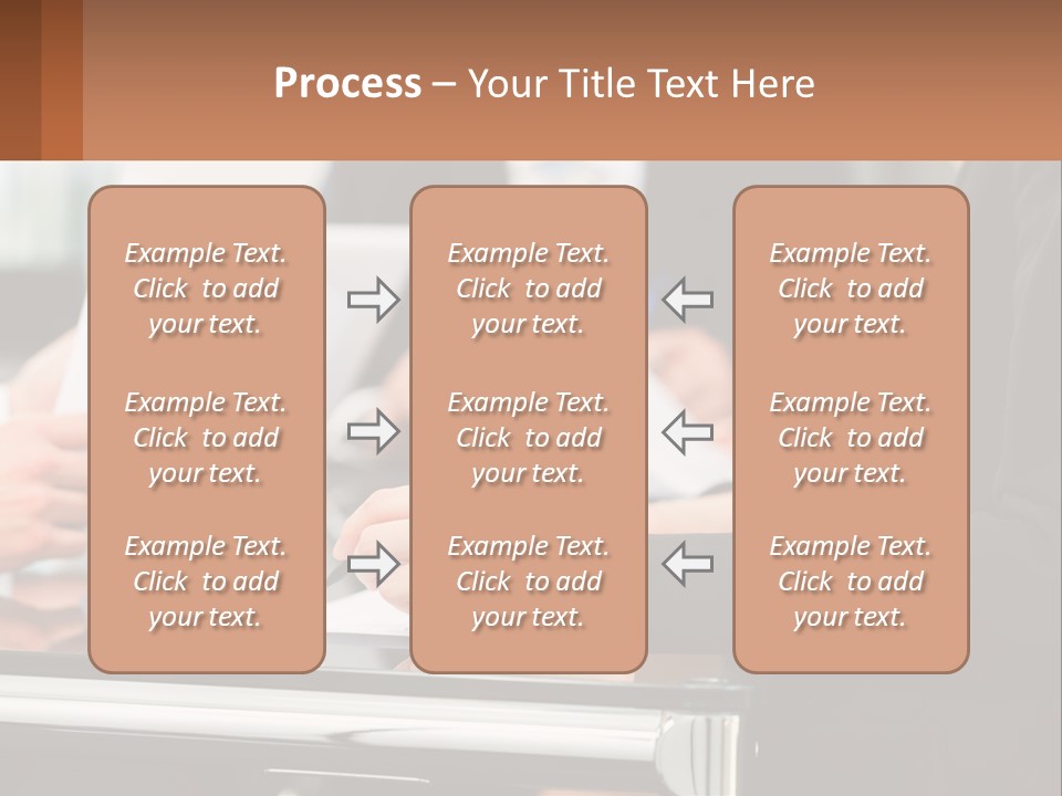 A Group Of People Sitting At A Table Writing On Paper PowerPoint Template