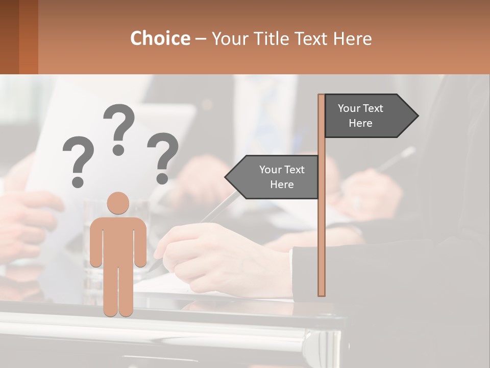 A Group Of People Sitting At A Table Writing On Paper PowerPoint Template