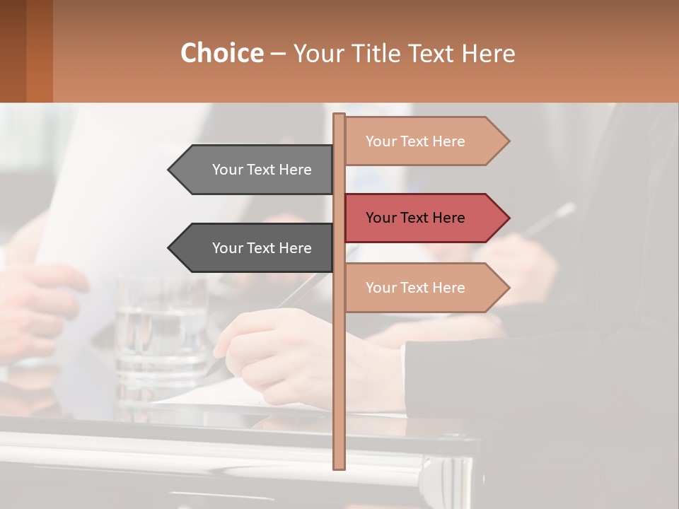 A Group Of People Sitting At A Table Writing On Paper PowerPoint Template