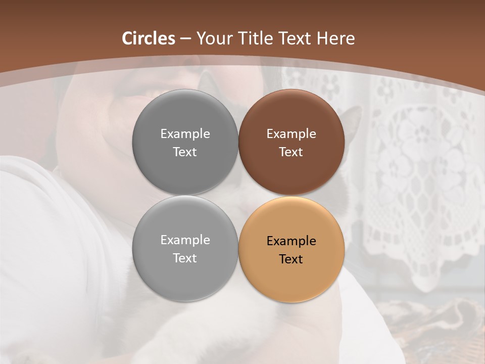 A Woman Is Holding A Cat In Her Arms PowerPoint Template