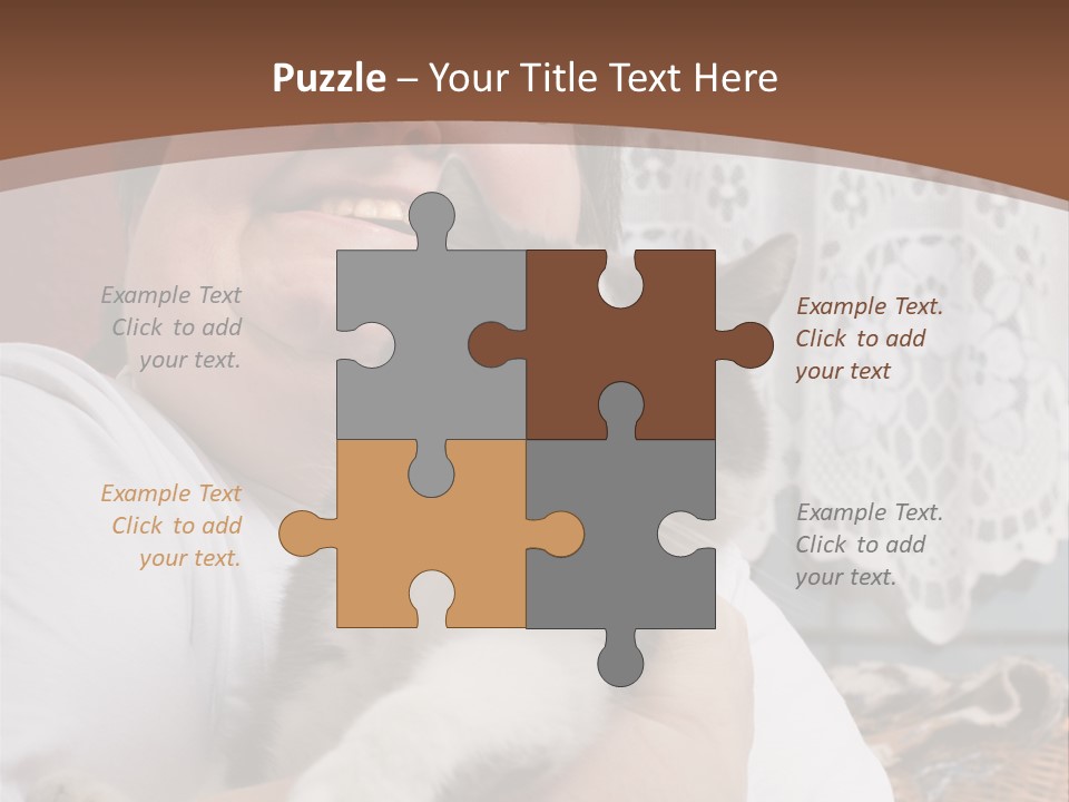 A Woman Is Holding A Cat In Her Arms PowerPoint Template