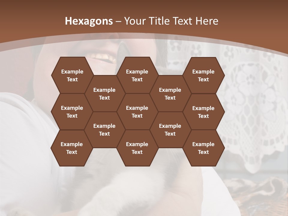 A Woman Is Holding A Cat In Her Arms PowerPoint Template