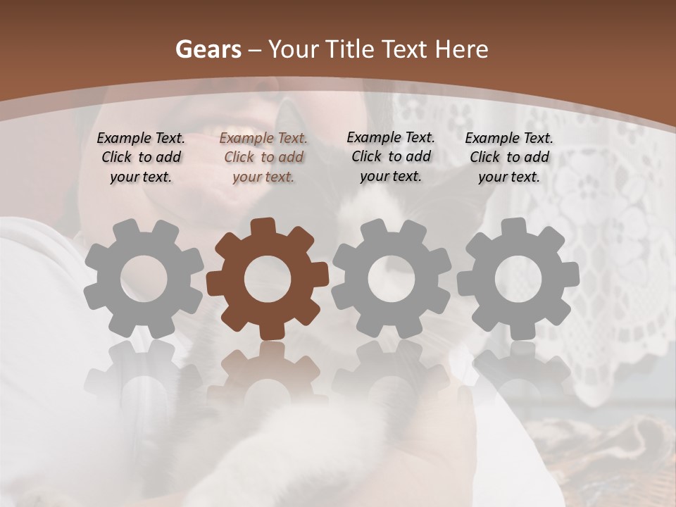 A Woman Is Holding A Cat In Her Arms PowerPoint Template