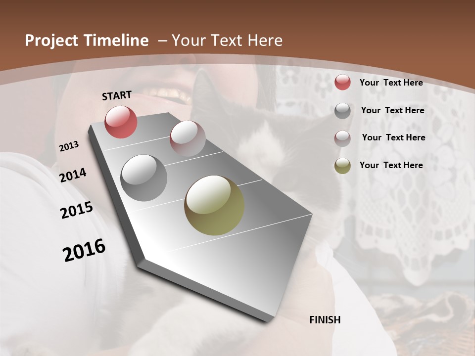 A Woman Is Holding A Cat In Her Arms PowerPoint Template