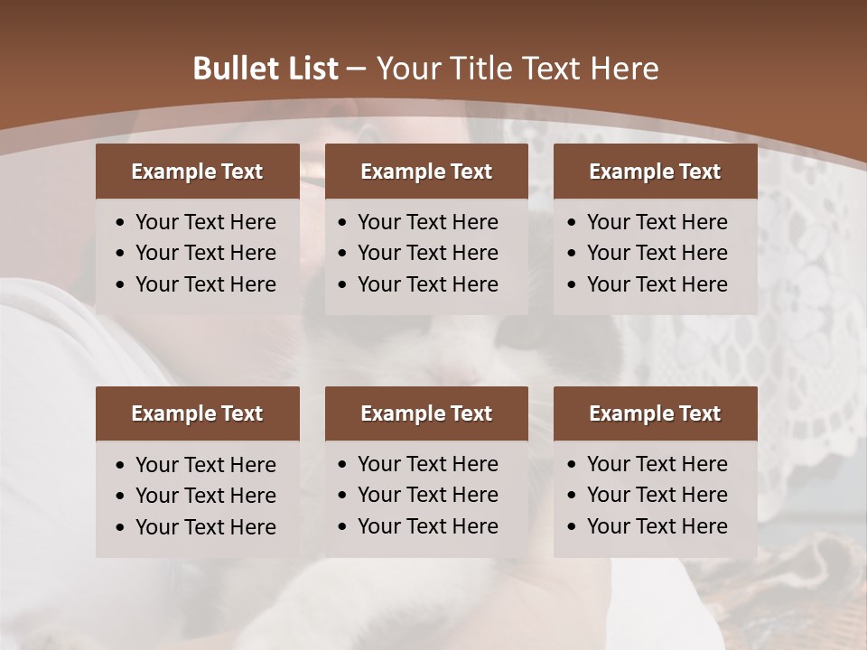 A Woman Is Holding A Cat In Her Arms PowerPoint Template