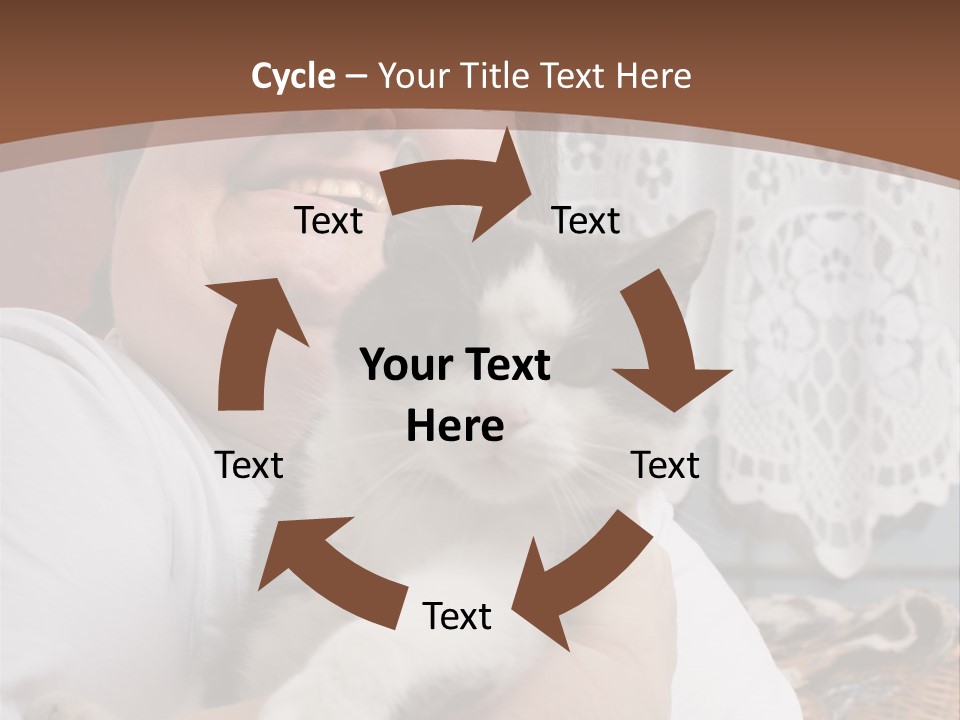 A Woman Is Holding A Cat In Her Arms PowerPoint Template