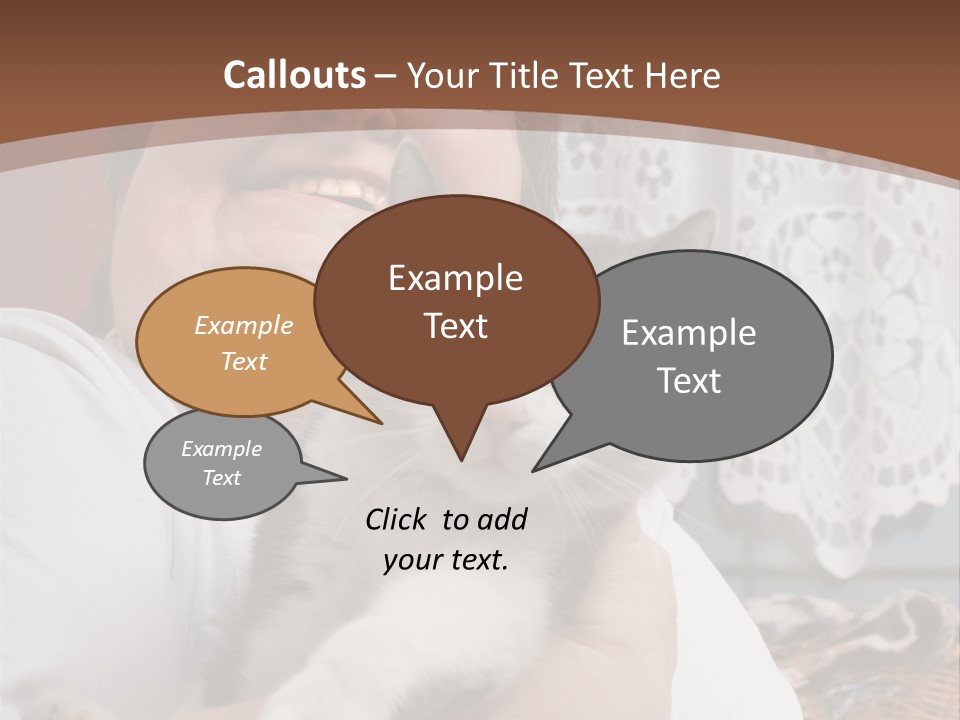 A Woman Is Holding A Cat In Her Arms PowerPoint Template