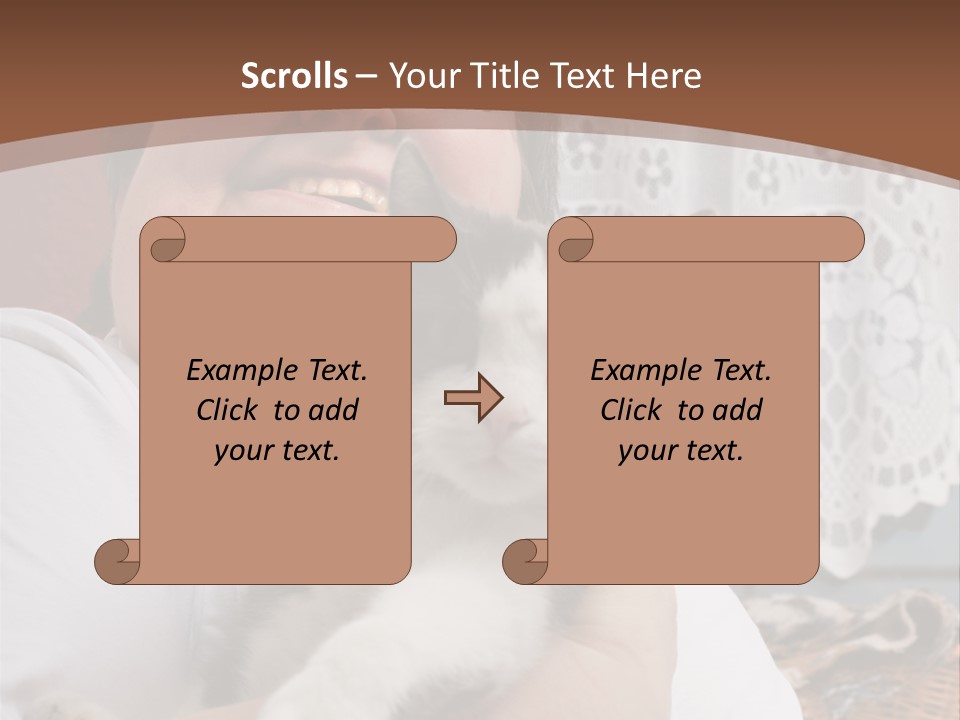 A Woman Is Holding A Cat In Her Arms PowerPoint Template