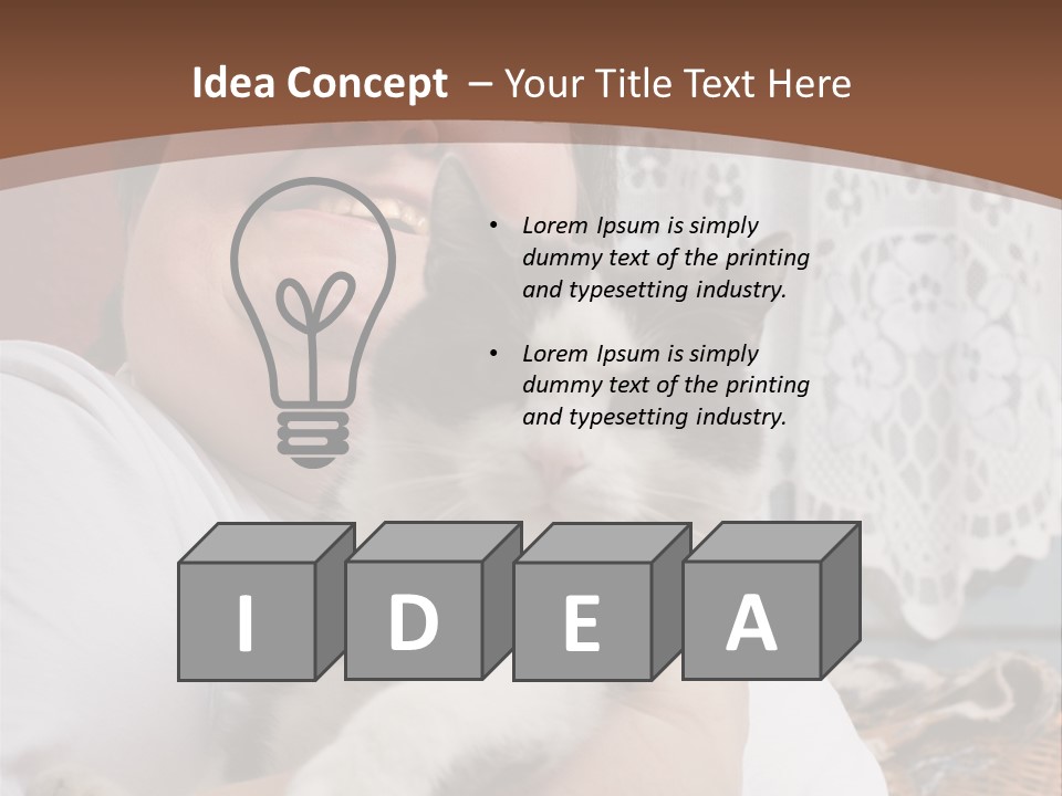 A Woman Is Holding A Cat In Her Arms PowerPoint Template