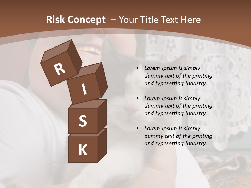 A Woman Is Holding A Cat In Her Arms PowerPoint Template