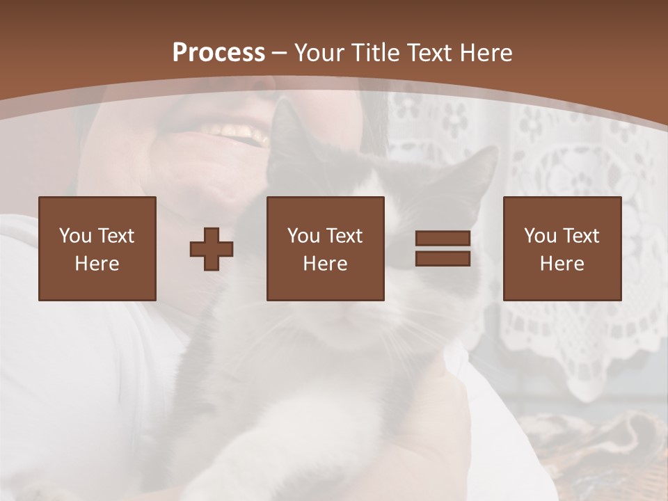 A Woman Is Holding A Cat In Her Arms PowerPoint Template