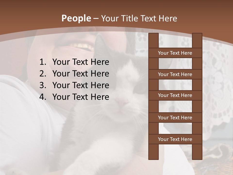 A Woman Is Holding A Cat In Her Arms PowerPoint Template